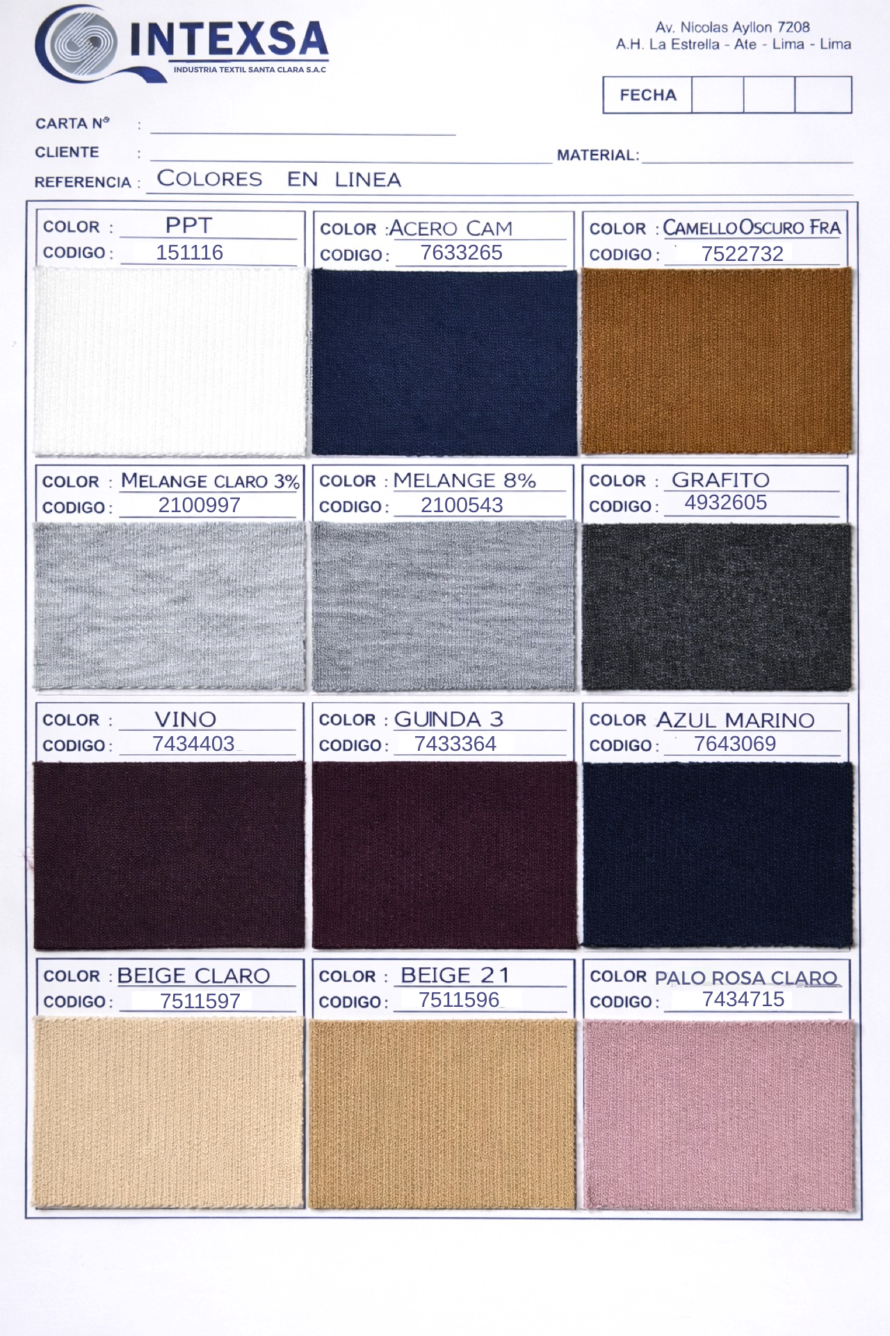 Carta de color — parte 1